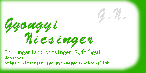 gyongyi nicsinger business card